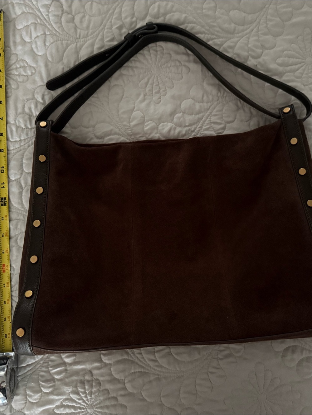 Vince Camuto genuine suede Classic Brown Shoulder Bag - Picture 3 of 11